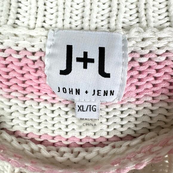 John + Jenn Colorful Striped Long Sleeve Boxy Chunky Knit Boutique Sweater - Picture 14 of 14